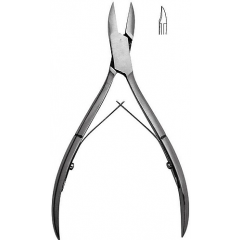 Nail forceps curved bite, 13RF, NEW: ELECTROLYTIC SURFACE TREATED
